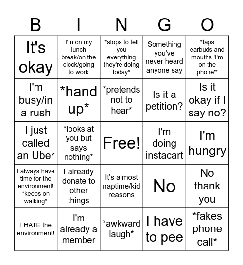 Stop Declines Bingo Card