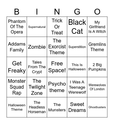 Happy Halloween Bingo Card