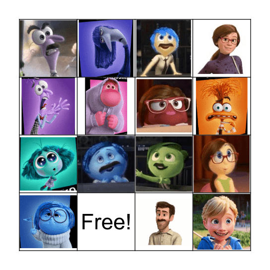 Inside Out 2 Bingo Card