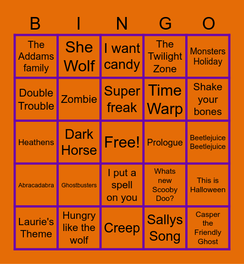 Halloween Bingo Card