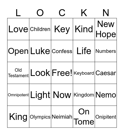 LOCKN Bingo Card