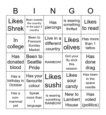 BINGO! Bingo Card