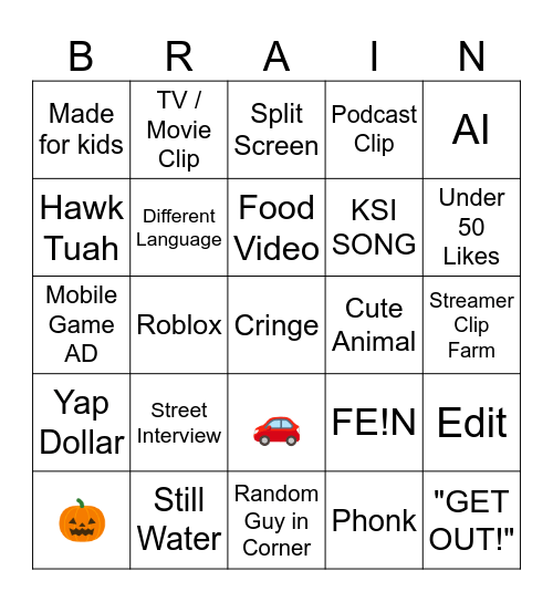 TikTok Bingo Card