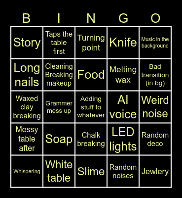 satitifying bingo Card