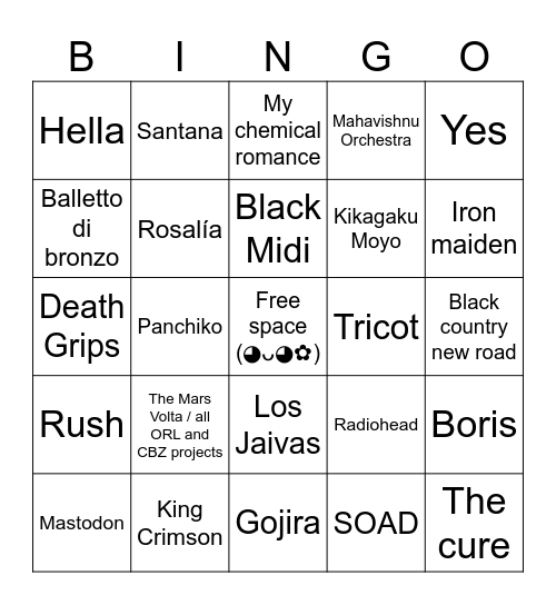 @voltamagica music Bingo Card