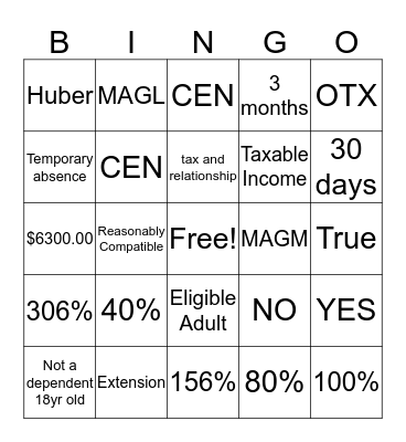 Badgercare Plus Bingo Card