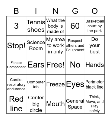 Back to School BINGO Card