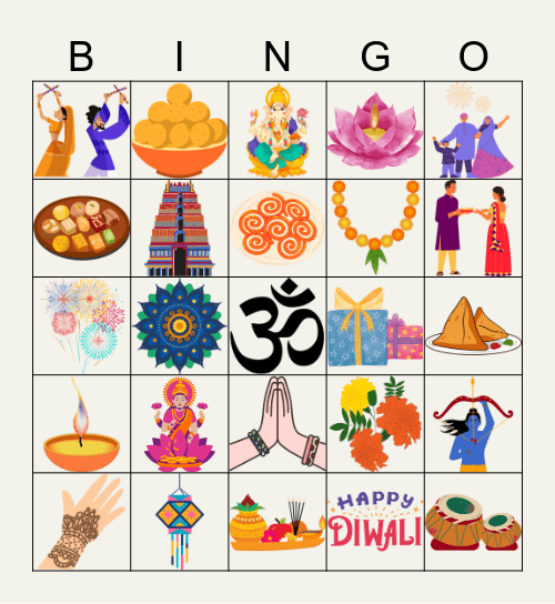 Nutrisystem Diwali Bingo Card