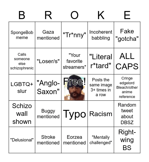 Lionel Schizo Bingo Card