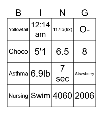 Sophie Do Does Bingo! Bingo Card