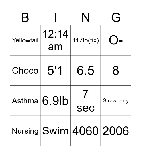 Sophie Do Does Bingo! Bingo Card