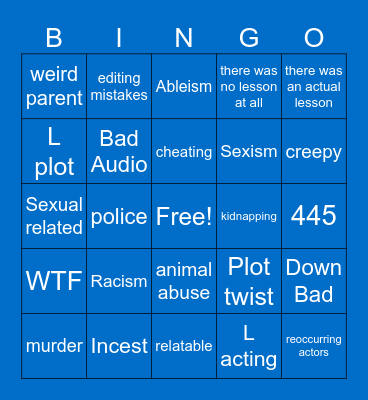 Tomorrow's Teachings Bingo Card