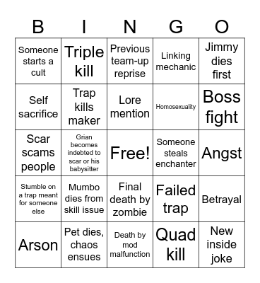Wild Life Bingo Card