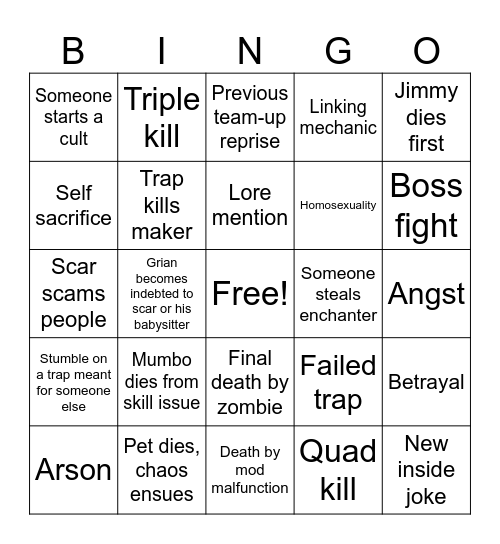 Wild Life Bingo Card