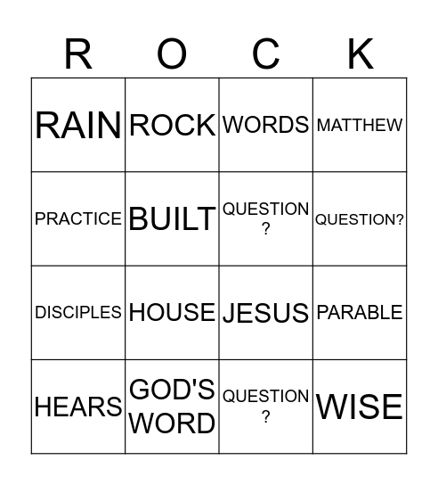 GOD'S WORD IS A  Bingo Card