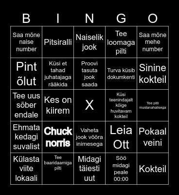 Pubikas Bingo Card