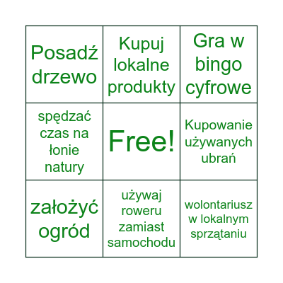 ECOLOGY Bingo Card