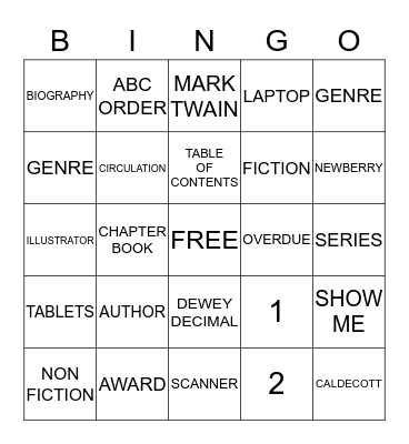 LIBRARY BINGO Card