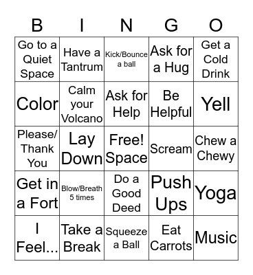 Stop the Explosion Bingo Card