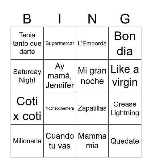 BINGO DE LA DIADA DELS FALCONS! Bingo Card