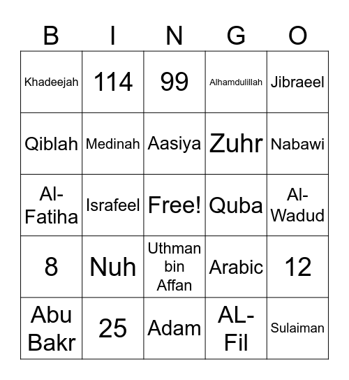 BINGO Card