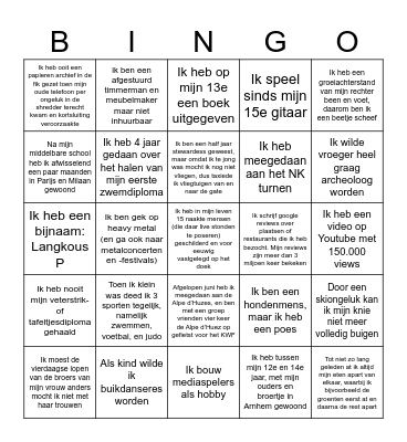 Feitjesbingo CDIO/IHH Bingo Card