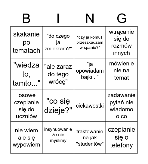 bingo historia Bingo Card