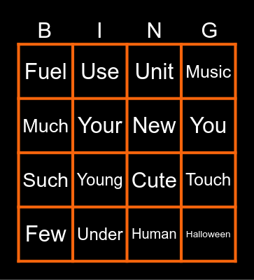 Week 5 Spelling Words Bingo Card