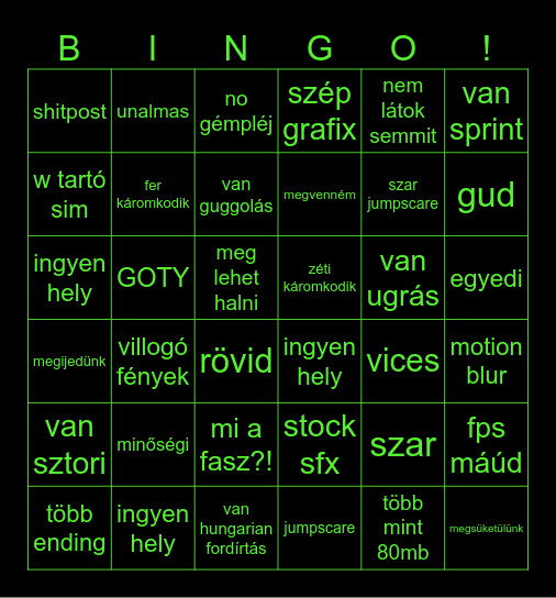 horror sigma bingo Card