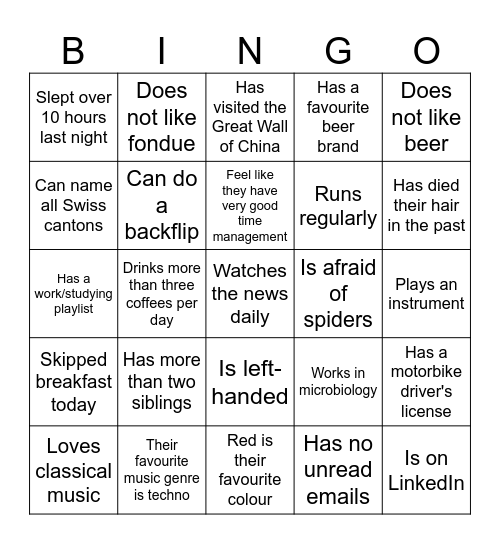 WiNS Mentoring Bingo Card