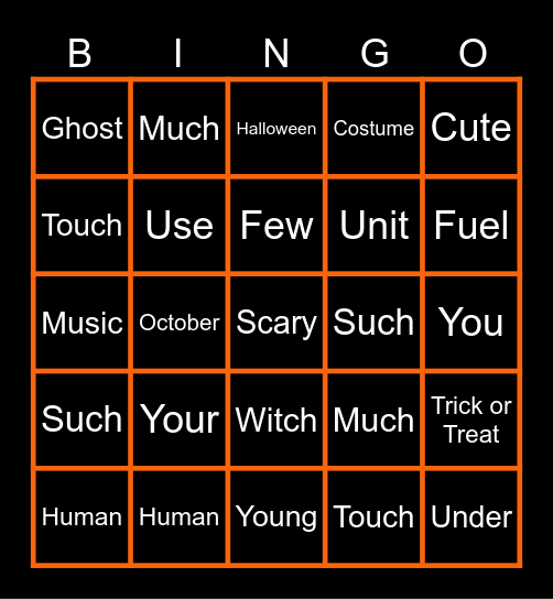 Week 5 Spelling Words Bingo Card
