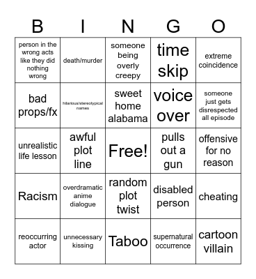 tom teach Bingo Card