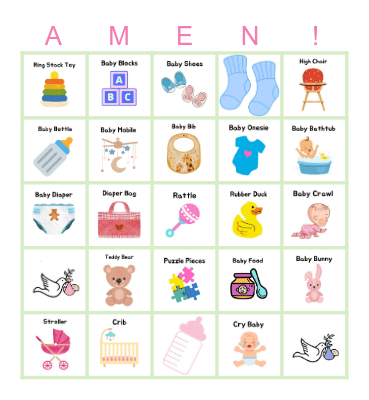 Baby Shower Bingo Card