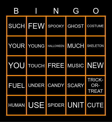 Spelling Words - Week 5 Bingo Card