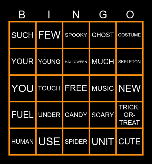Spelling Words - Week 5 Bingo Card