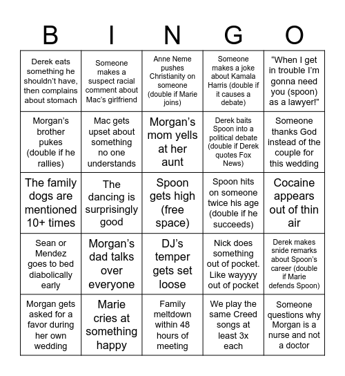 Wedding Bingo! Bingo Card