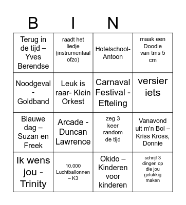 Microsoft Excel Bingo Card
