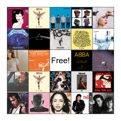 Album Cover Bingo Card