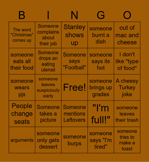 FRIENDSGIVING BINGO Card