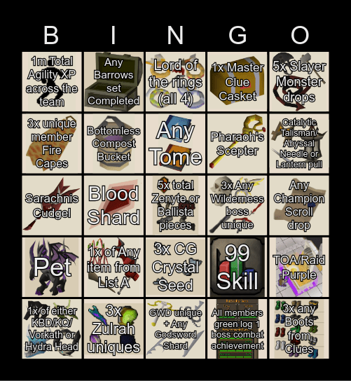 NR Bingo Card