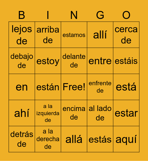 SP1 / U2 / Locations Bingo Card