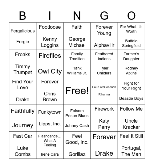 F is for Bingo Card