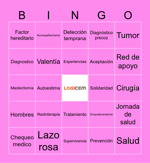 Bingo Rosa Logicem Bingo Card