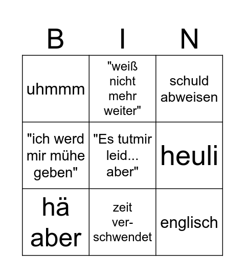 lea bingi Bingo Card