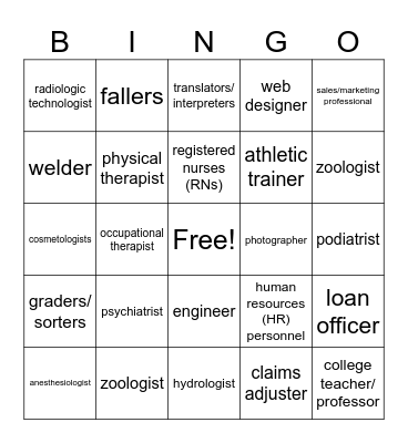GEAR UP Bingo Card