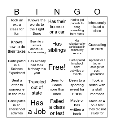Mustang Round Up Bingo Card