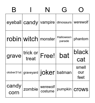 happy hallaween Bingo Card