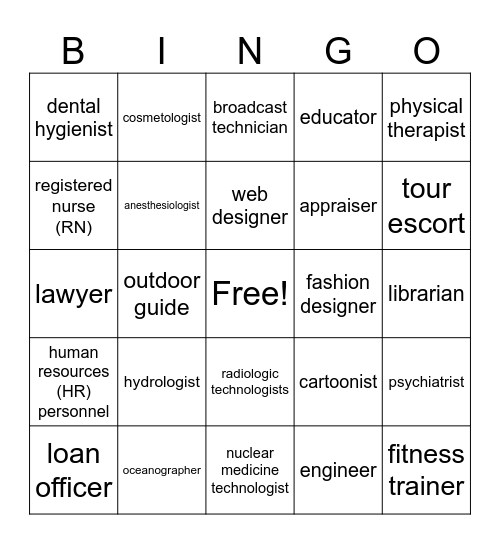 GEAR UP Bingo Card