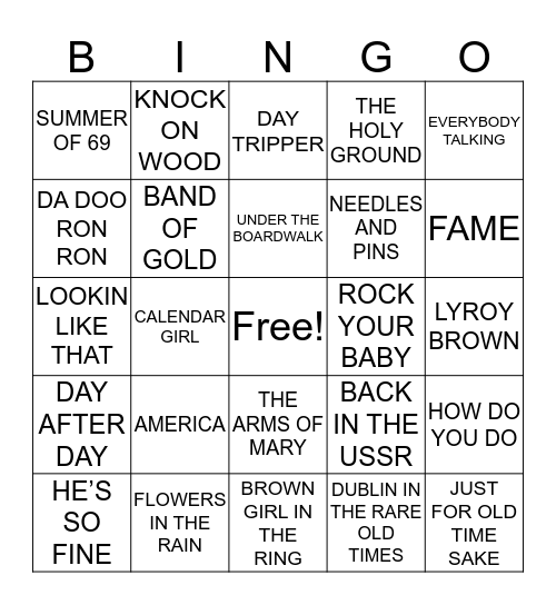 HITS 18 Bingo Card