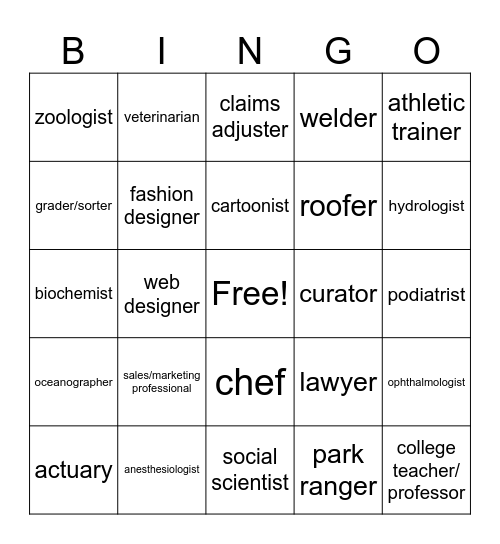 GEAR UP Bingo Card